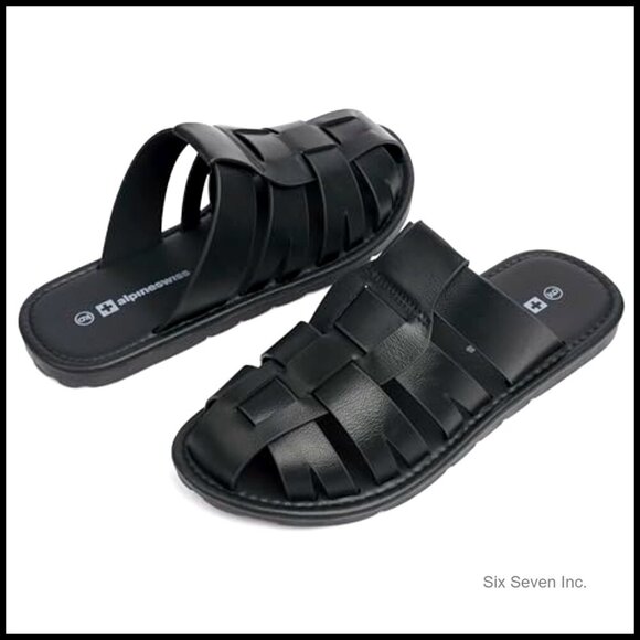 Men\'s Vegan Leather Fisherman Sandals Dressy Summer Slides Anti-Slip Comfort main image 6